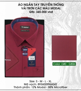 Áo Ngắn Tay Truyền Thống Vải Trơn Các Màu Modal - G806