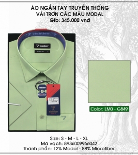 Áo Ngắn Tay Truyền Thống Vải Trơn Các Màu Modal - G849