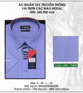 Áo Ngắn Tay Truyền Thống Vải Trơn Các Màu Modal - G804