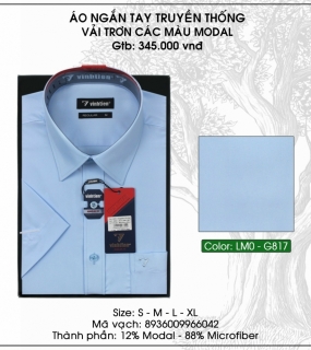 Áo Ngắn Tay Truyền Thống Vải Trơn Các Màu Modal - G817