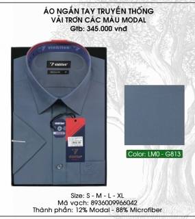 Áo Ngắn Tay Truyền Thống Vải Trơn Các Màu Modal - G813