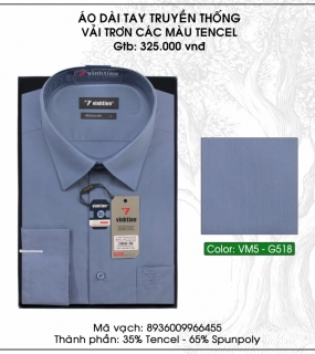 Áo Dài Tay Truyền Thống Vải Trơn Các Màu Tencel - G518